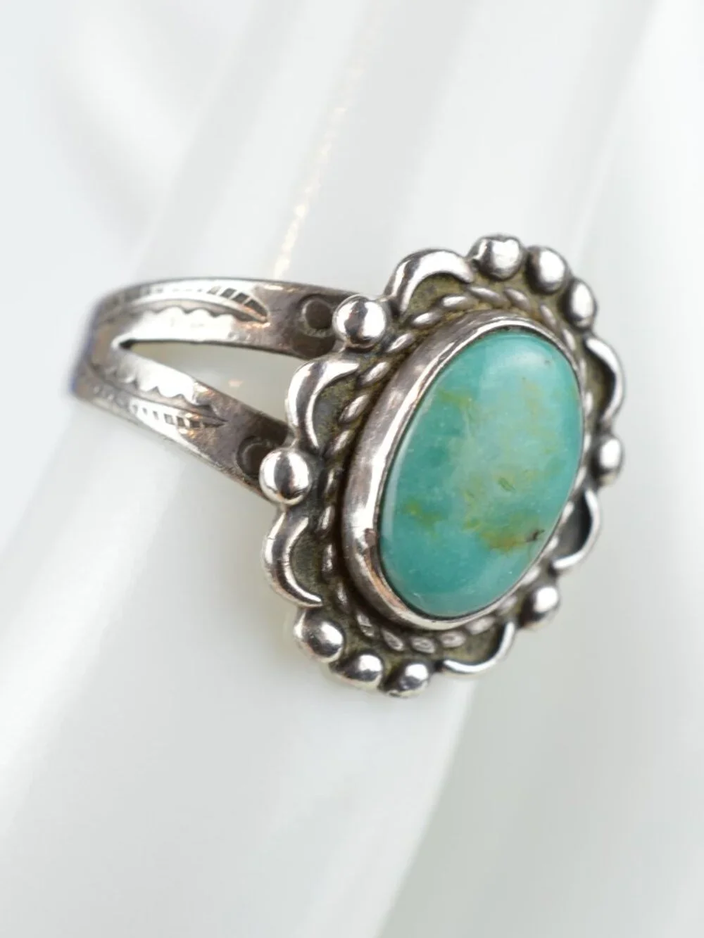 Vintage Bell Trading Post Sterling Silver Turquoise Ring Size 5 Southwestern